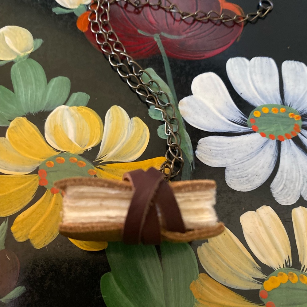 Laura Carey Books - Custom Tiny Leather Book Pendant/Necklace - NWOT - Picture 14 of 15